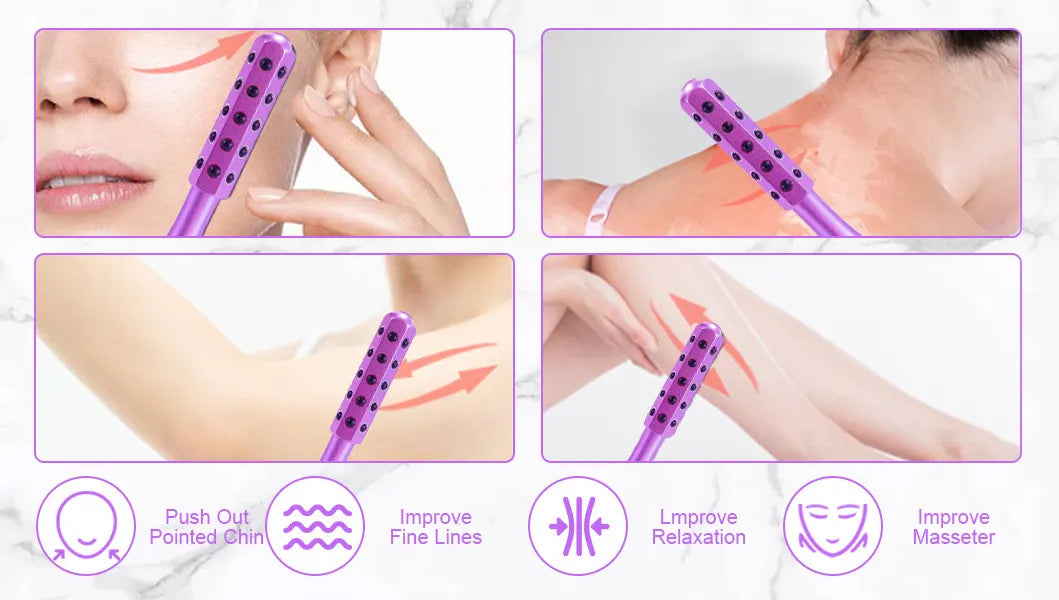Black Germanium Stone Facial Roller - Uplifting & Sculpting Beauty Massager for Face and Body - Image 3