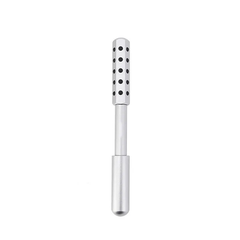 Silver Germanium Stone Facial Roller - Uplifting & Sculpting Beauty Massager for Face and Body