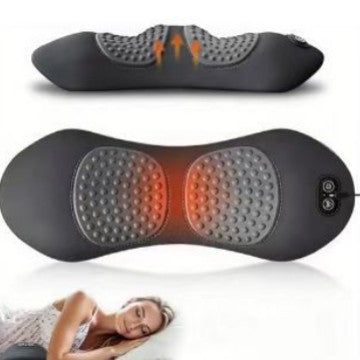 Dark Grey 3-in-1 Heated Back Stretcher with Vibration Massage & Traction Lift — Memory Foam Lumbar Support Cushion for Home Therapy and Pain Relief - Image 3