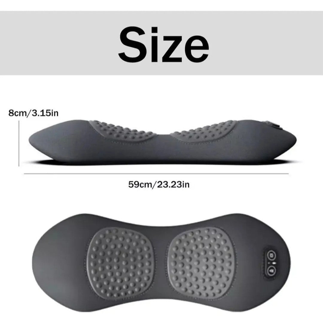 Light Grey 3-in-1 Heated Back Stretcher with Vibration Massage & Traction Lift — Memory Foam Lumbar Support Cushion for Home Therapy and Pain Relief - Image 4