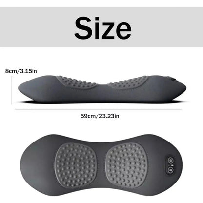 Light Grey 3-in-1 Heated Back Stretcher with Vibration Massage & Traction Lift — Memory Foam Lumbar Support Cushion for Home Therapy and Pain Relief - Image 4