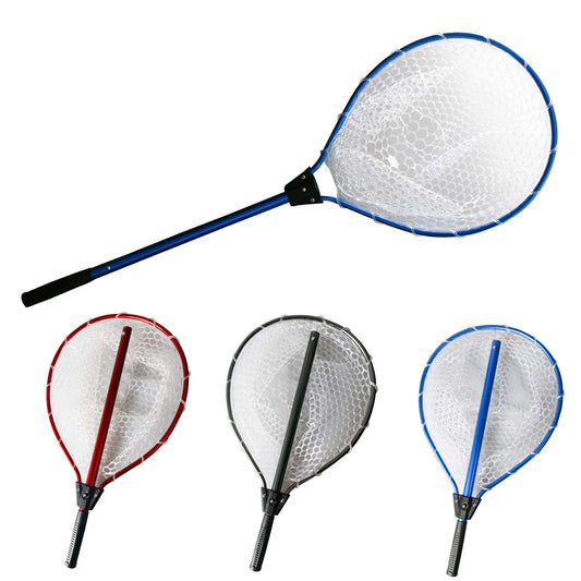 Black High Strength Large Landing Net - Fishing Net with Long Foldable Handle and Soft Rubber Netting, Dip Net for Fishing, Ideal for Boat, Pier, River Angling - Image 2