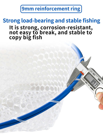 Red High Strength Large Landing Net - Fishing Net with Long Foldable Handle and Soft Rubber Netting, Dip Net for Fishing, Ideal for Boat, Pier, River Angling - Image 7
