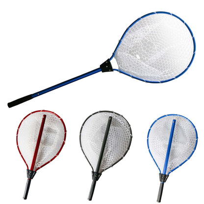 Blue High Strength Large Landing Net - Fishing Net with Long Foldable Handle and Soft Rubber Netting, Dip Net for Fishing, Ideal for Boat, Pier, River Angling - Image 2