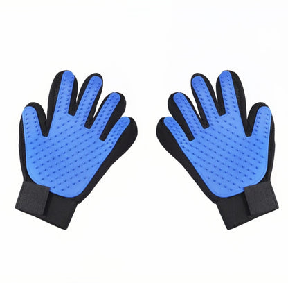 5 Pairs Blue Pet Grooming Gloves for Dogs & Cats - Deshedding, Bathing & Massage Brush  - Image 4