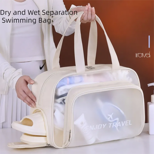 Green Waterproof Wet Dry Separation Travel Bag - Gym, Beach, Swim, Sports Tote with Shoe Compartment(Filming props are not included) - Image 2