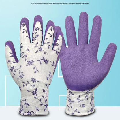 Purple Garden Gloves - 5 Pairs Anti-Puncture, Waterproof, Wear-Resistant Gardening Work Gloves for Planting, Weeding, Rose Pruning - Image 2