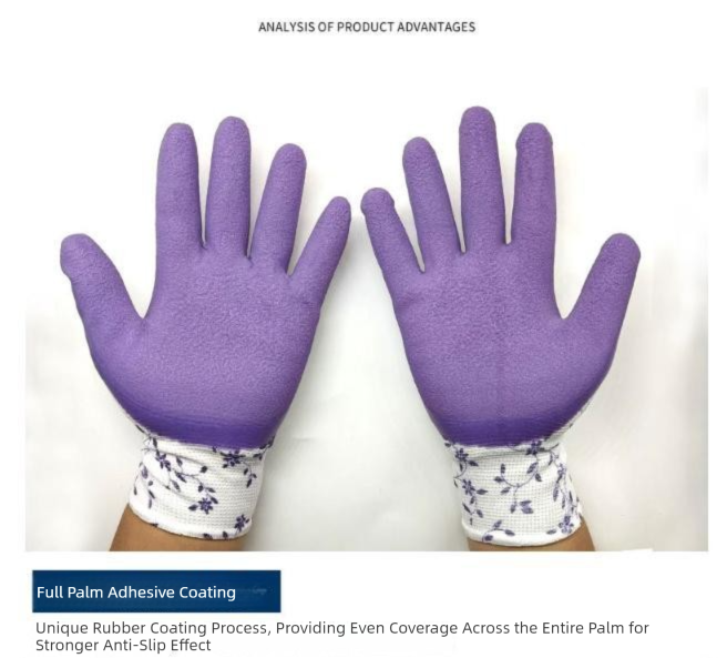 Purple Garden Gloves - 5 Pairs Anti-Puncture, Waterproof, Wear-Resistant Gardening Work Gloves for Planting, Weeding, Rose Pruning - Image 3