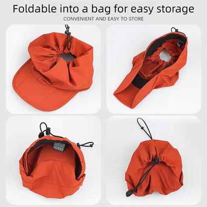 Black Foldable Packable Visor Cap for Women, Quick Dry Outdoor Running Sport Sun Protection Hat - Image 3