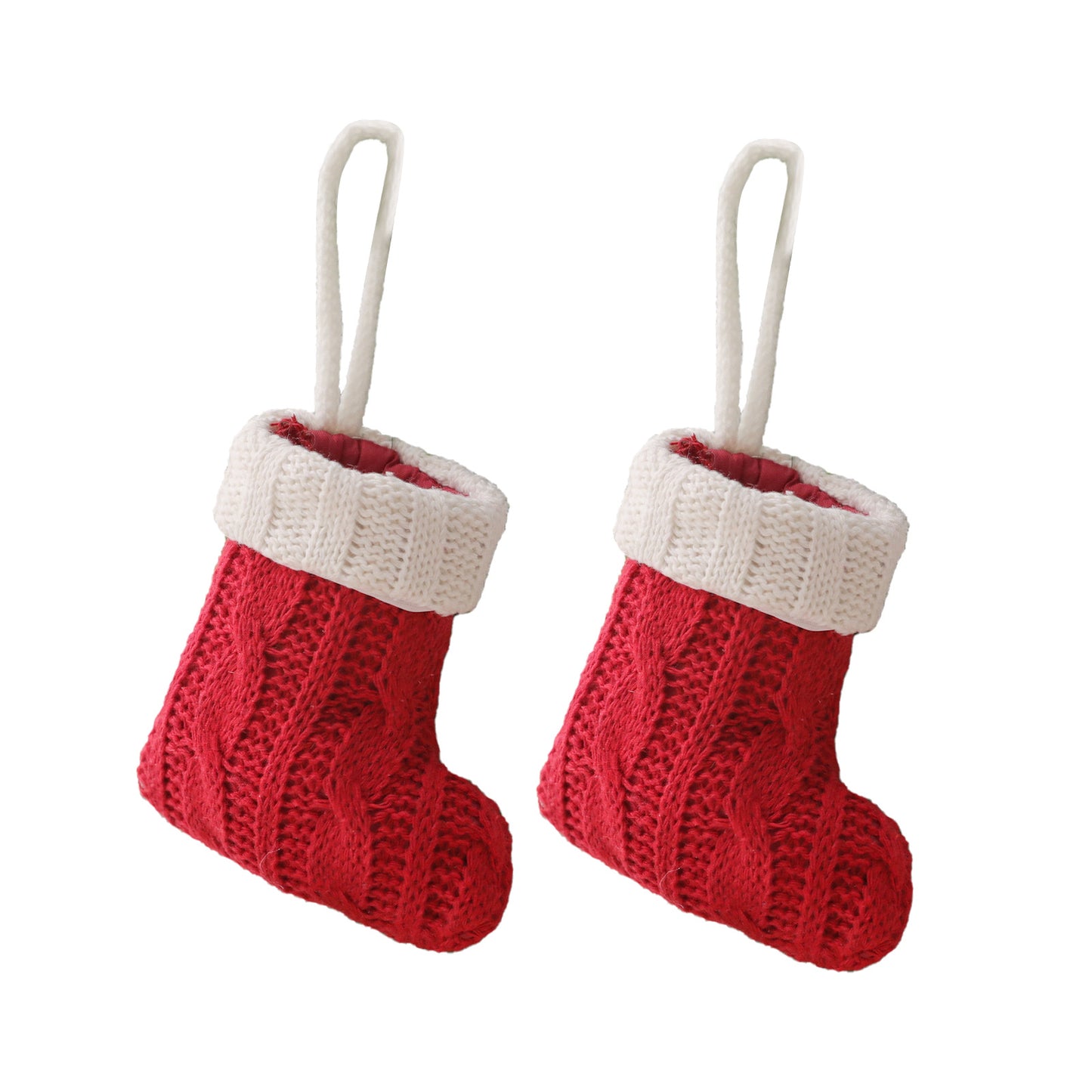 Christmas Decoration Mini Knitted Stockings Cutlery Holders 8 Pack for Home Party Decor(Tableware not included) - Image 2