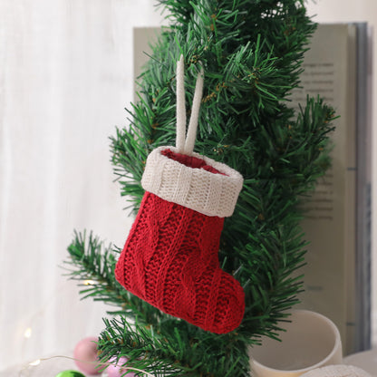 Christmas Decoration Mini Knitted Stockings Cutlery Holders 8 Pack for Home Party Decor(Tableware not included) - Image 3