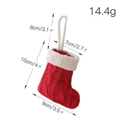 Christmas Decoration Mini Knitted Stockings Cutlery Holders 8 Pack for Home Party Decor(Tableware not included) - Image 4