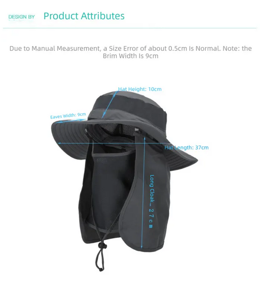 Light Grey Outdoor Summer Sun Protection Hat with UV Protection Breathable Wide Brim Fisherman Cap for Hiking Cycling Fishing - Image 4