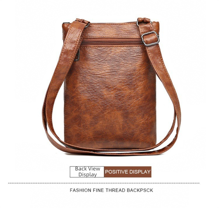 Black Women's Crossbody Bag Soft PU Leather Shoulder Phone Bag Vintage European Style Small Messenger Purse - Image 6