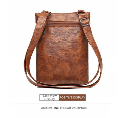 Black Women's Crossbody Bag Soft PU Leather Shoulder Phone Bag Vintage European Style Small Messenger Purse - Image 6
