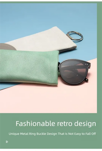 2 Pcs Grey Portable Eyeglasses Pouch with Keychain Snake Skin Pattern Soft Sunglasses Bag Fashion Myopia Glasses Case(Bù hán yǎnjìng) 6 / 5,000 (Eyeglasses not included) - Image 5