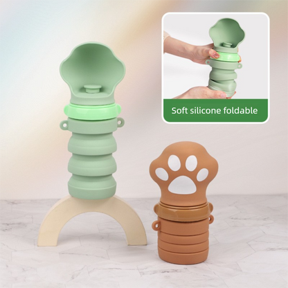 Pink Portable Collapsible Pet Water Bottle for Dogs Outdoor Travel Drinking Dispenser Silicone Pet Water Cup - Image 3