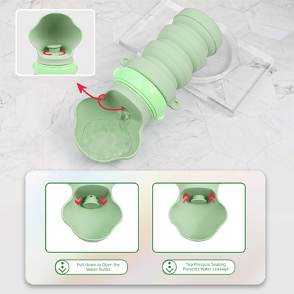 Brown Portable Collapsible Pet Water Bottle for Dogs Outdoor Travel Drinking Dispenser Silicone Pet Water Cup - Image 5