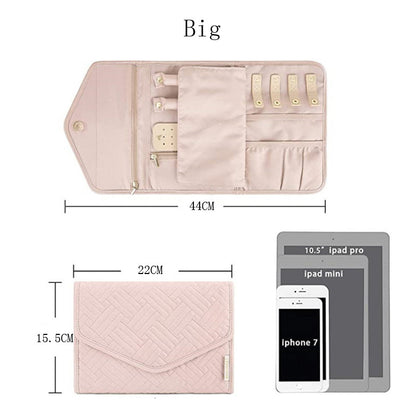 Black Portable Jewelry Roll Bag Travel Organiser High-End Delicate Accessories Necklace Earring Ring Storage(Jewelry is not included) - Image 3