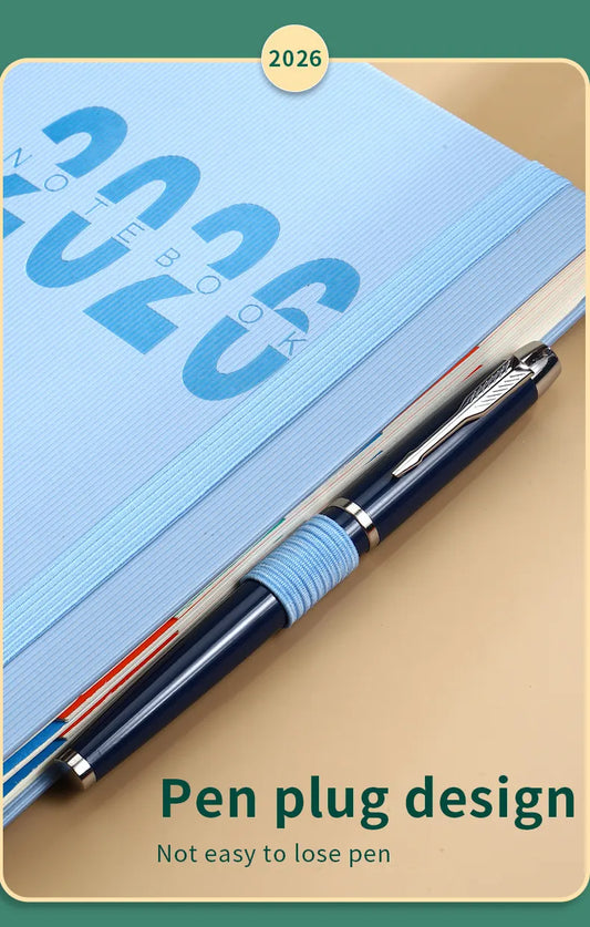 Green 2026 A5 English Daily Planner Notebook 365-Day Schedule Book for Monthly & Annual Planning - Image 6