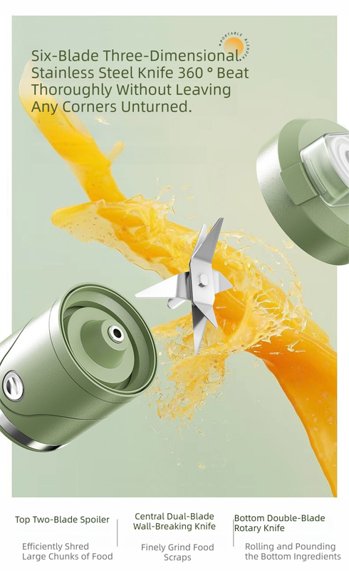Black Portable Automatic Rechargeable Blender Wireless Juicer Mini Ice Crusher for Smoothies & Shakes - Image 4