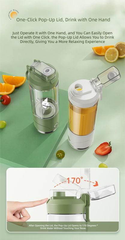Black Portable Automatic Rechargeable Blender Wireless Juicer Mini Ice Crusher for Smoothies & Shakes - Image 5