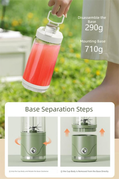 White Portable Automatic Rechargeable Blender Wireless Juicer Mini Ice Crusher for Smoothies & Shakes - Image 6