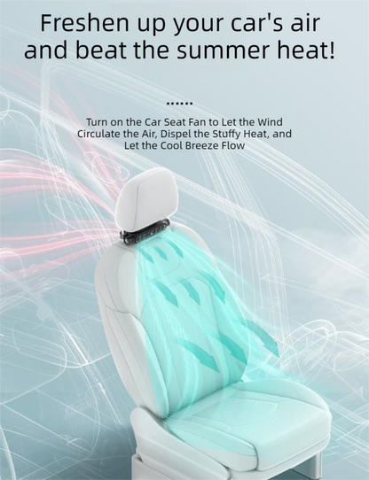 Black Car Seat Back Headrest Fan USB Powered Turbine Cooling Fan with 3 Adjustable Speeds - Image 2