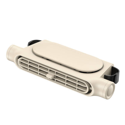 Beige Car Seat Back Headrest Fan USB Powered Turbine Cooling Fan with 3 Adjustable Speeds