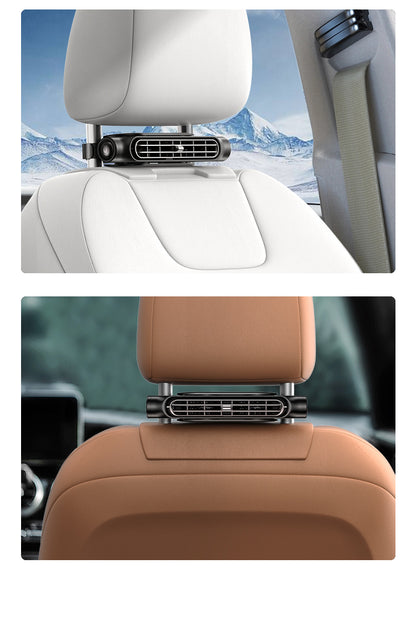 Beige Car Seat Back Headrest Fan USB Powered Turbine Cooling Fan with 3 Adjustable Speeds - Image 3
