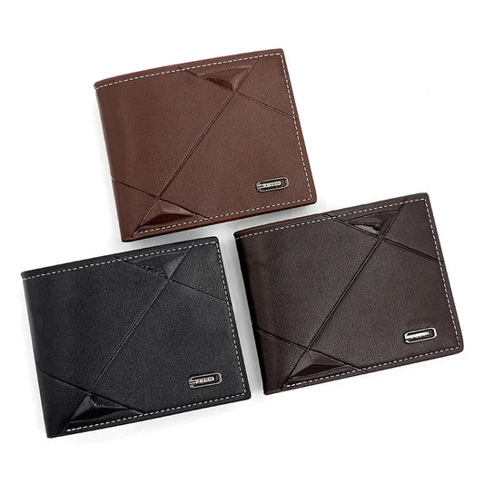 Brown Men's PU Leather Bifold Wallet - Slim Short Design with Zipper Coin Pocket - Multi Card Slots and ID Window for Everyday Use - Image 2