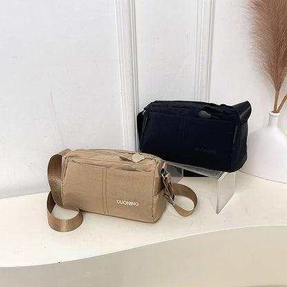 Black Women's Lightweight Nylon Crossbody Bag - Multi-Layer Shoulder Purse with Adjustable Strap for Casual Travel and Daily Use - Image 2