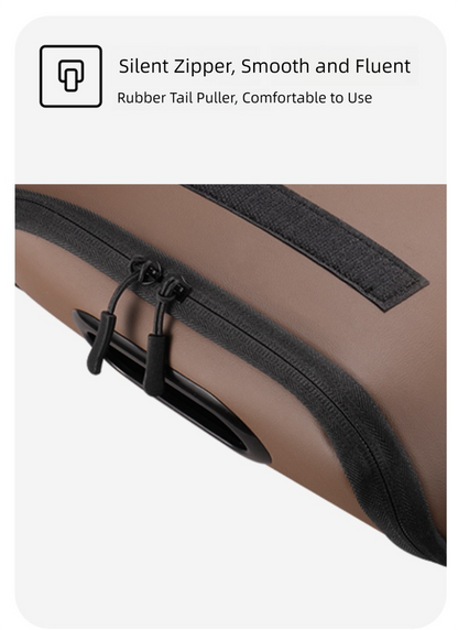Brown Premium Car Under-Seat Shoe Organiser Box - PVC Leather Storage Case with Anti-Slip Velcro Fixation - Space Saving Vehicle Interior Solution - Image 5