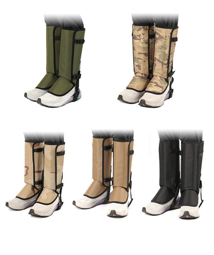 Black Outdoor Waterproof Leg Gaiters - Anti-Snake Bite & Scratch Protection Boot Covers - Breathable Nylon Oxford Leg Guards for Hiking Camping - Image 2