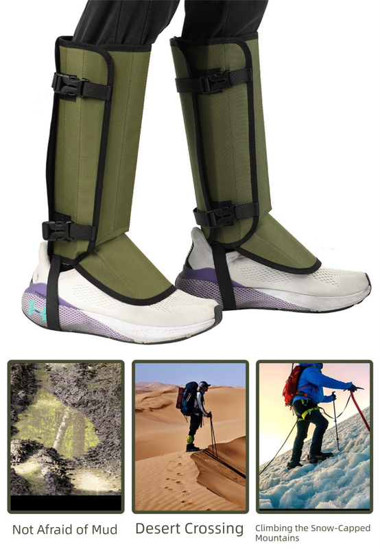 Black Outdoor Waterproof Leg Gaiters - Anti-Snake Bite & Scratch Protection Boot Covers - Breathable Nylon Oxford Leg Guards for Hiking Camping - Image 6