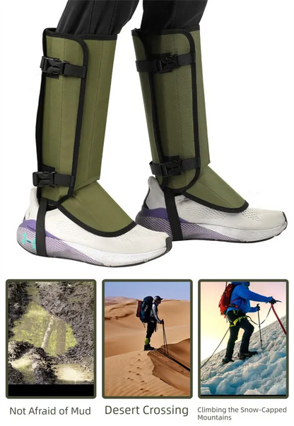 Camouflage khaki Outdoor Waterproof Leg Gaiters - Anti-Snake Bite & Scratch Protection Boot Covers - Breathable Nylon Oxford Leg Guards for Hiking Camping - Image 6