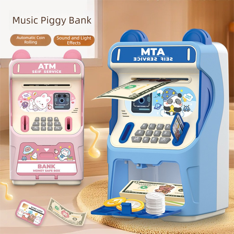 Pink Kids Electronic ATM Piggy Bank - Password Safe Box with Auto Scroll & Music - Educational Saving Toy - Image 2