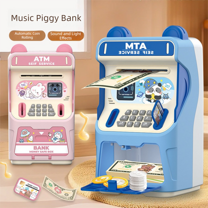 Pink Kids Electronic ATM Piggy Bank - Password Safe Box with Auto Scroll & Music - Educational Saving Toy - Image 2