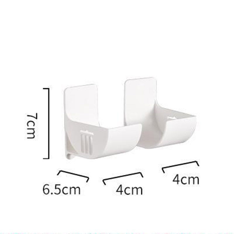 Grey 10 Pairs Self-Adhesive Wall Mount Storage Holders - Drill-Free Plastic Organiser Racks for Garbage Bags Cling Wrap & Umbrellas - Rental Friendly Kitchen Accessories - Image 2