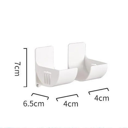 Grey 10 Pairs Self-Adhesive Wall Mount Storage Holders - Drill-Free Plastic Organiser Racks for Garbage Bags Cling Wrap & Umbrellas - Rental Friendly Kitchen Accessories - Image 2