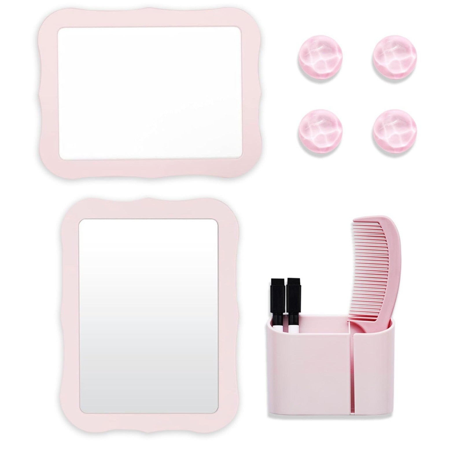 10-Piece Pink Magnetic Locker Organiser Set - Mirror, Whiteboard, Storage Box & Accessories - Back to School Kit - Image 2