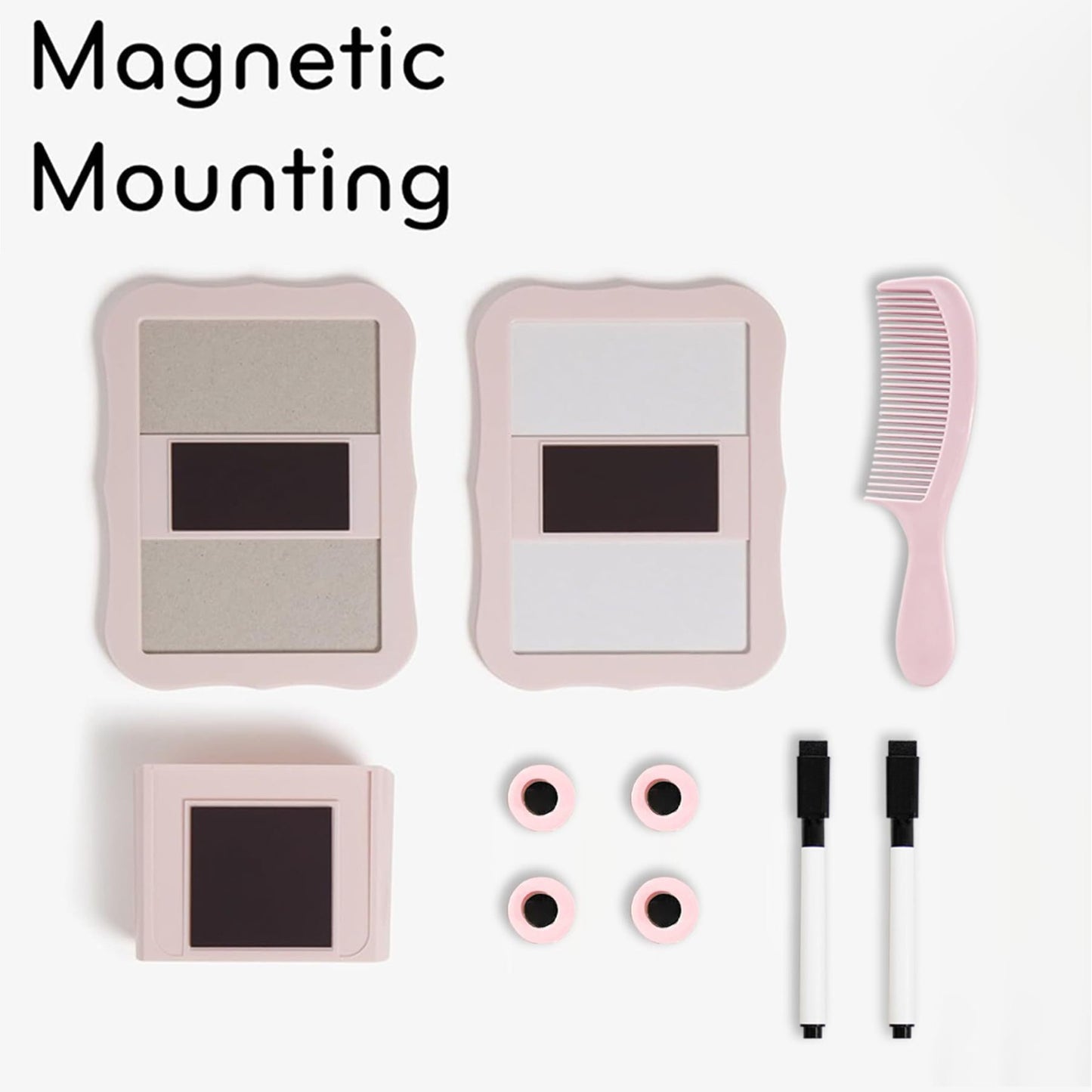 10-Piece Pink Magnetic Locker Organiser Set - Mirror, Whiteboard, Storage Box & Accessories - Back to School Kit - Image 3