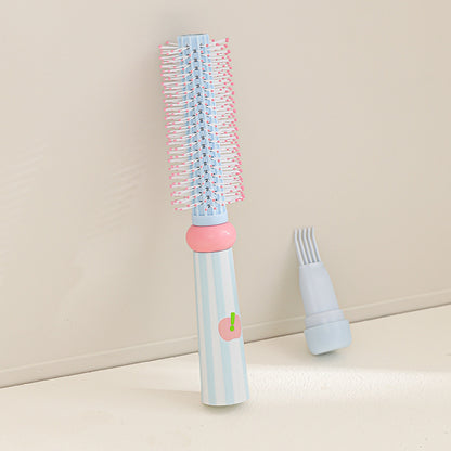 Blue 3-Piece Aesthetic Hair Brush Set - Detangling Air Cushion & Volumising Roller Comb with Hidden Cleaning Claw - Scalp Massage Styling Kit - Image 3