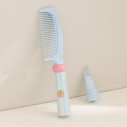 Blue 3-Piece Aesthetic Hair Brush Set - Detangling Air Cushion & Volumising Roller Comb with Hidden Cleaning Claw - Scalp Massage Styling Kit - Image 4