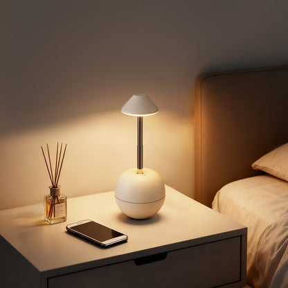 White Creative Tumbler LED Night Light - Rechargeable RGB Desk Lamp with Remote Control - Height Adjustable, Brightness Adjustable, Bedside Ambient Light - Image 6