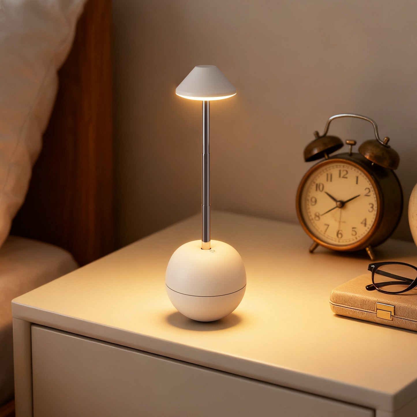 Orange Creative Tumbler LED Night Light - Rechargeable RGB Desk Lamp with Remote Control - Height Adjustable, Brightness Adjustable, Bedside Ambient Light - Image 6