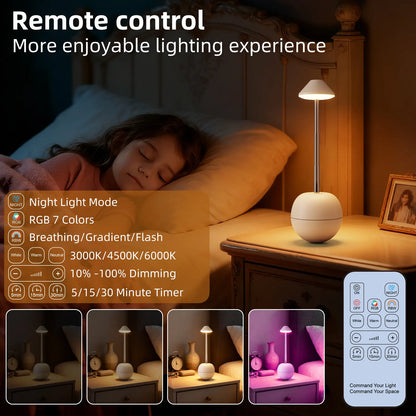 Pink Creative Tumbler LED Night Light - Rechargeable RGB Desk Lamp with Remote Control - Height Adjustable, Brightness Adjustable, Bedside Ambient Light - Image 5