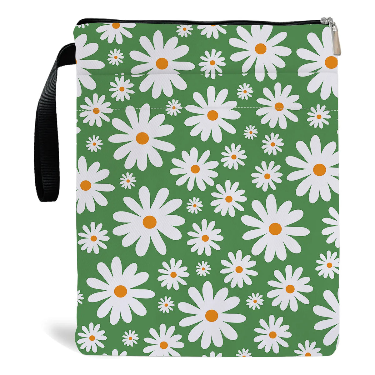 Green Floral pattern book cover with zippered pocket - Lightweight polyester book cover, suitable for books and tablets(BS001)