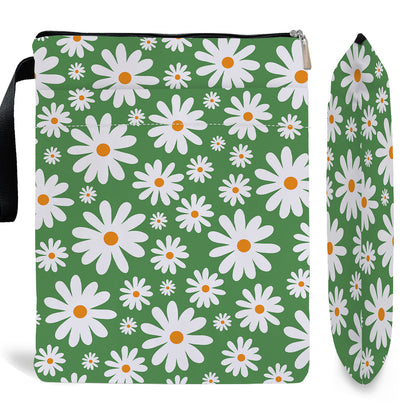 Green Floral pattern book cover with zippered pocket - Lightweight polyester book cover, suitable for books and tablets(BS001) - Image 2