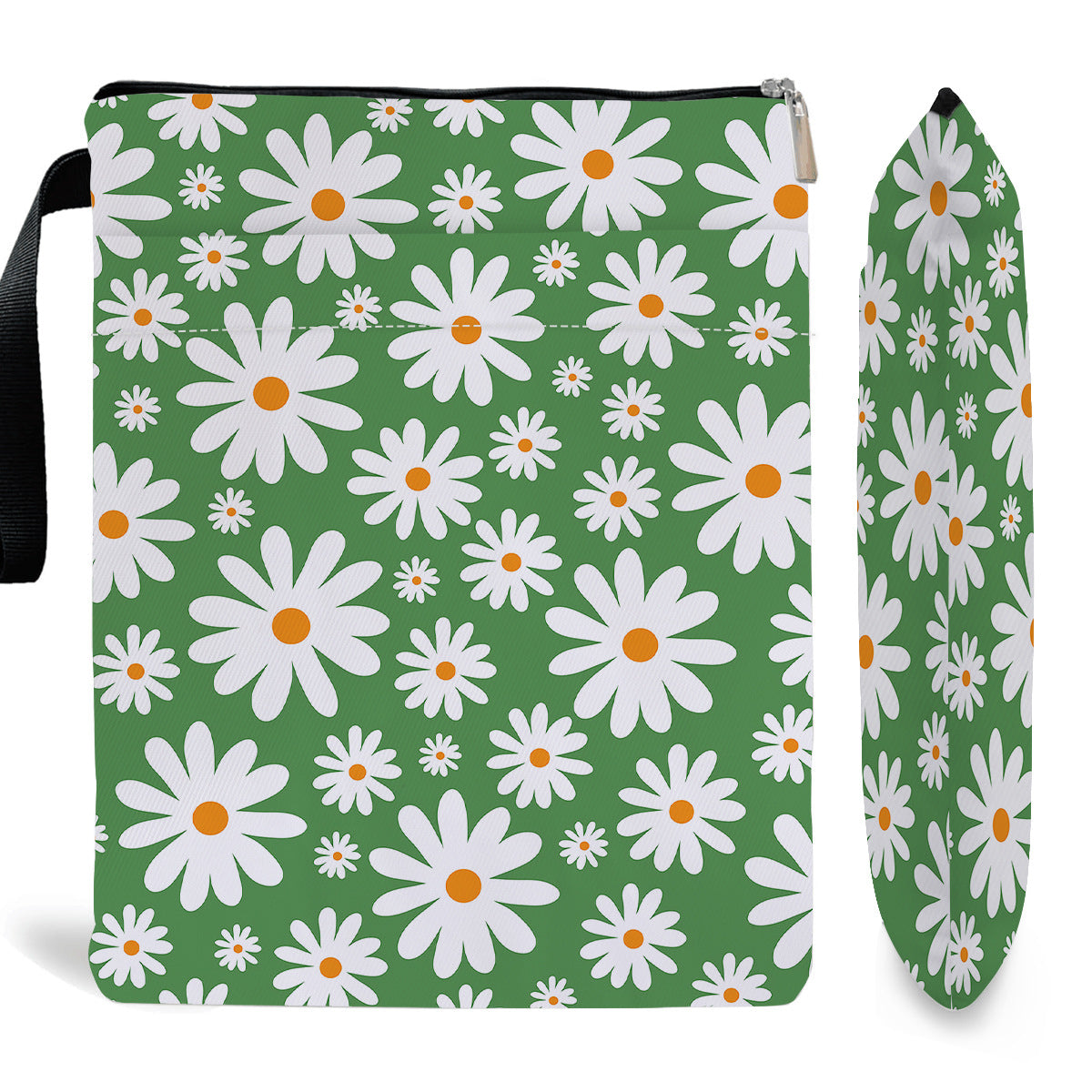 Blue Floral pattern book cover with zippered pocket - Lightweight polyester book cover, suitable for books and tablets(FBS001) - Image 2